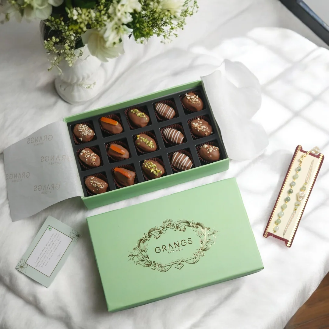 Mint chocolate gift box with assorted chocolates