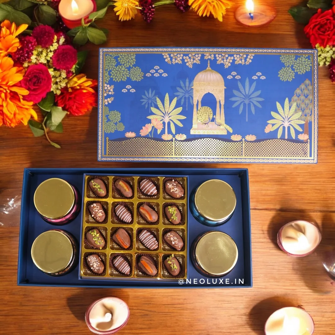 Premium blue chocolate assortment box