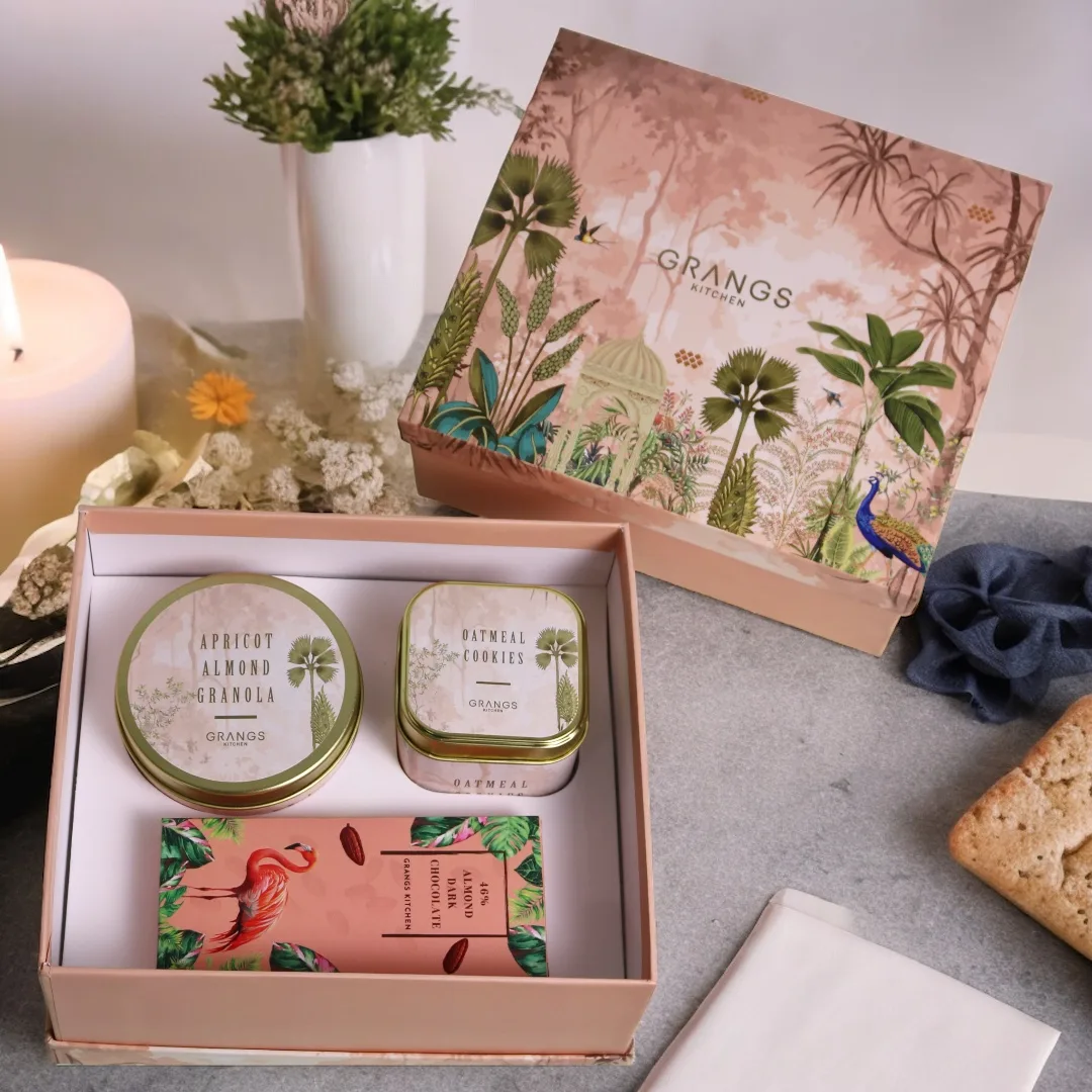 Pink Grangs Kitchen festive gift box with cookies, granola and chocolate